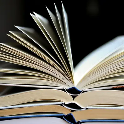 Open book with fanned pages