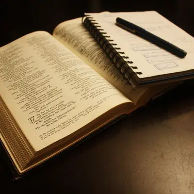 An open book and a pen