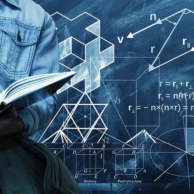 Mathematics formulae on a blackboard