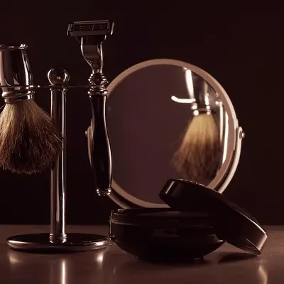 Shaving brushes and a safety razor