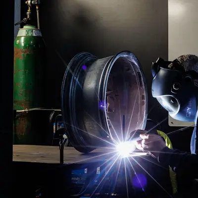Welding torch at work