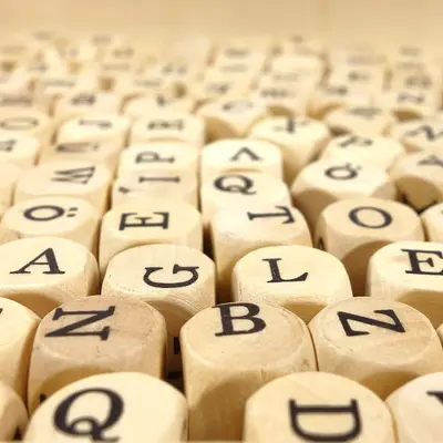 Wooden alphabet blocks
