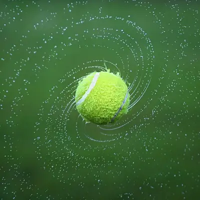 Ball on the court surface